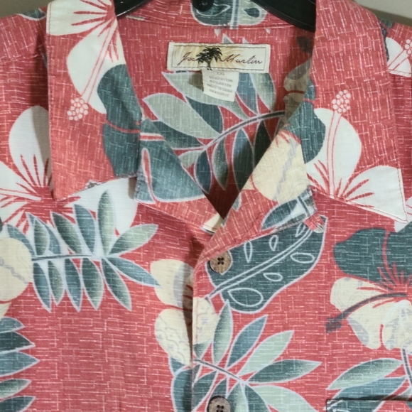 Joe Marlin leaf print Casual Button front Men's Hawaiian shirt Size XXL - Picture 4 of 8